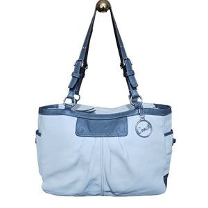 Coach Leather Pleated East West Gallery Tote